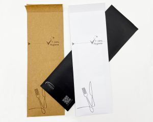 Cutlery Paper Pocket | Closy Fin | With Napkin | 85x250mm | 100gr